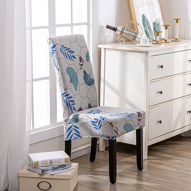 New Color High Gram Heavy Printing Elastic Backrest Integrated Chair Cover Household Hotel Anti-Fouling Dining Table Chair Cover