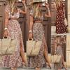 Floral Summer Women Long Maxi Dress Ladies V Neck Boho Beach Holiday Sundress
