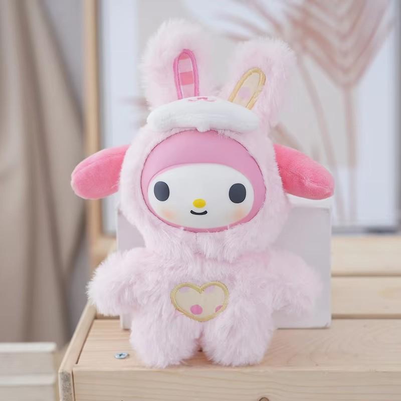 Cartoon Hello Kitty Bunny Cosplay Keychain Cute PVC Doll Doll Soft Fluffy Bag Pendant Ornament for Backpack Keyring Woman Gifts