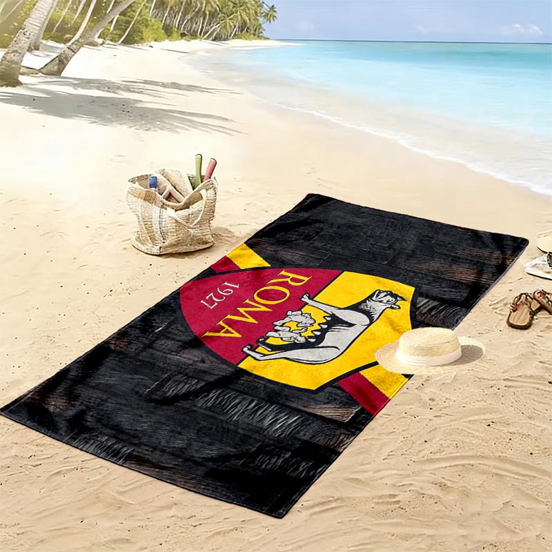 Associazione Sportiva Roma2 Print Beach Towel, Large Soft Quick Dry Towel for Beach Camping Swimming