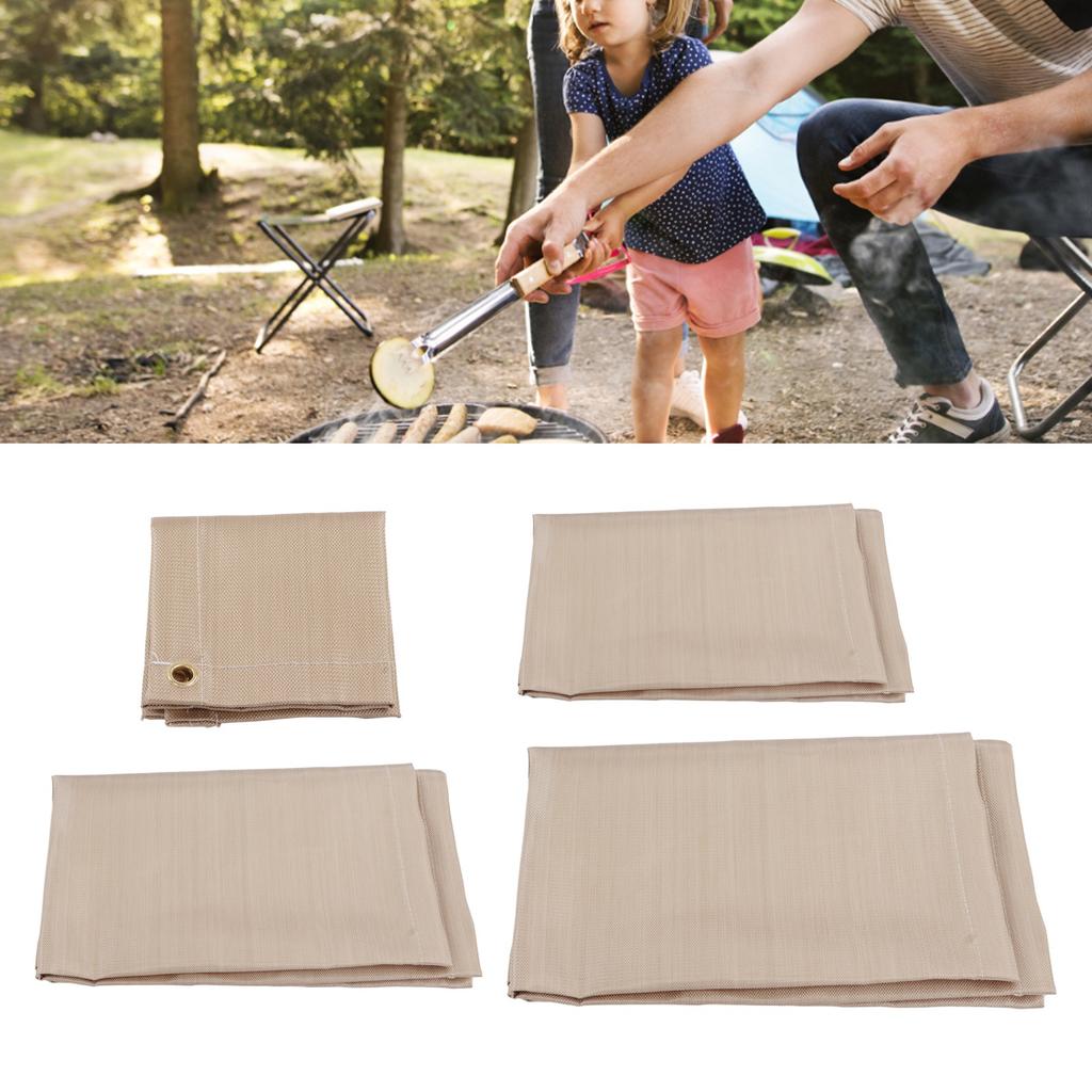 Fireproof Mat Fiberglass High Temperature Resistant Fire Pit Mat Outdoor Accessories for Barbecue Ca