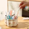 Desktop Rotating Pen Holder Creative Large Capacity Multi Grid Pen Holder for School Office Study Lovely Cartoon Storage Box