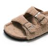 Fashion New Autumn and Winter Women's Cork Slippers Lamb Cashmere Women's Sandals Wear Casual Warm Home Slippers