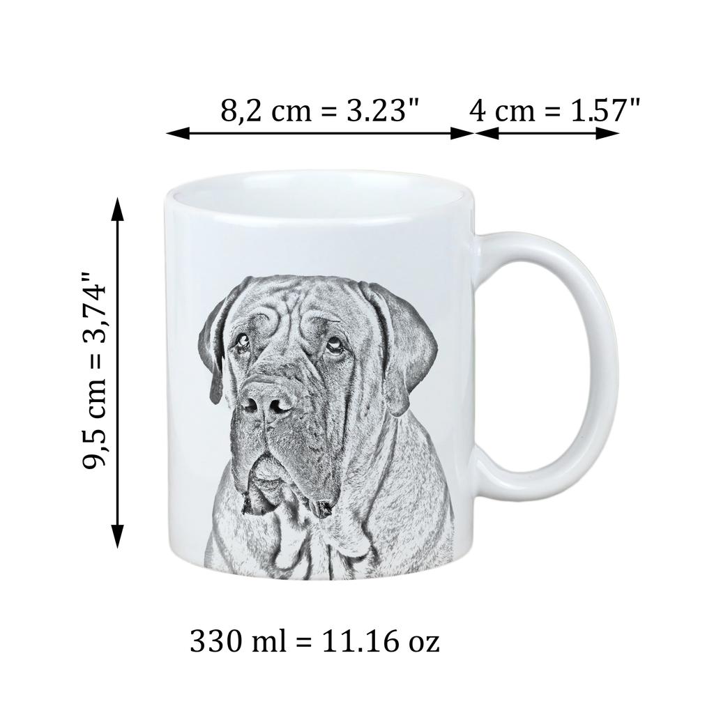 Boerboel, South African Mastiff - cup with a dog, cute cup with graphics, a gift with your photo from the Art-Dog brand
