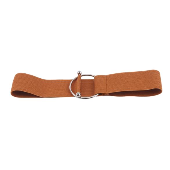 Women's Elastic Belts Round Buckle Belt Fashion Simple Waistband Clothing Decoration