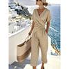 1116 Women's Clothing European and American Summer New Fashion Solid Color Irregular Short Sleeve Cover