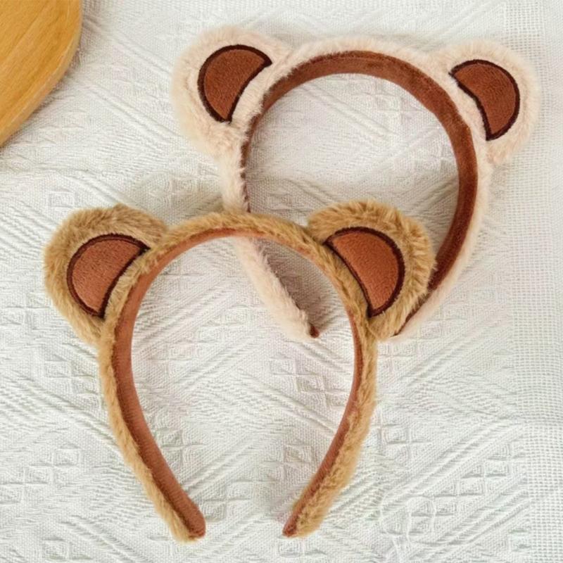 Soft Plush Bear Ear Headband Hair Band for Cosplay Costume Parties, Photo Booth Styling and Cute Stage Looks Daily