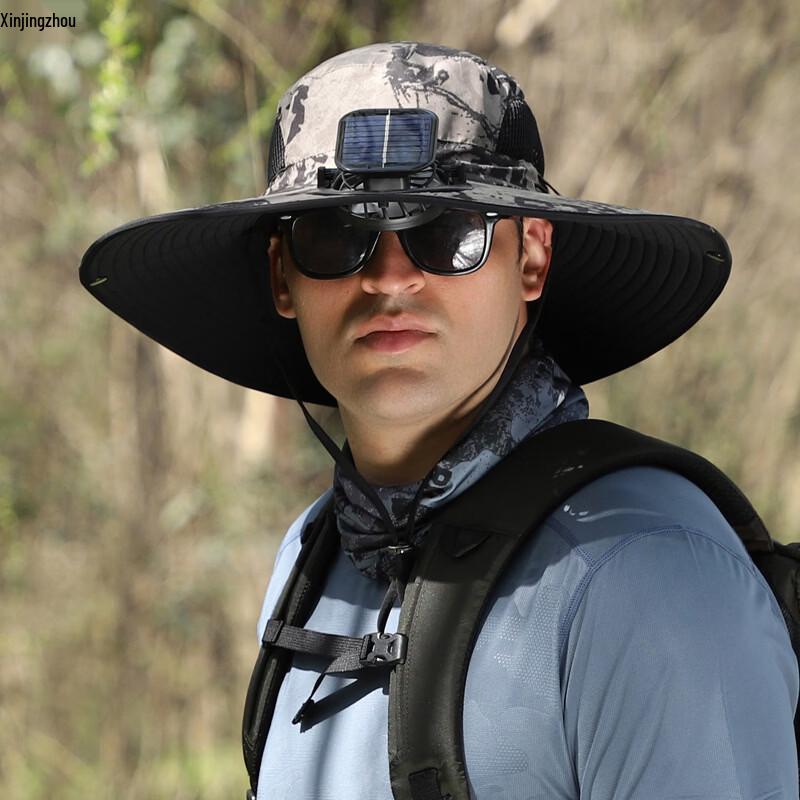 Men s Solar Fan Sun Protection Hat for Outdoor Fishing Hiking