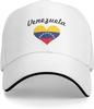 Venezuela Flag Heart Love Baseball Cap Low Profile Cotton Distressed Dad Hat for Men Women