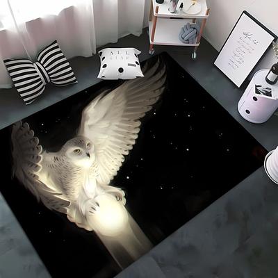 Alfombra Impresión 3D Búho Genial para Sala de Estar Dormitorio Pasillo Alfombra Antideslizante Suave Alfombra de Área Felpudo de Sofá Decoración del Hogar Tapete