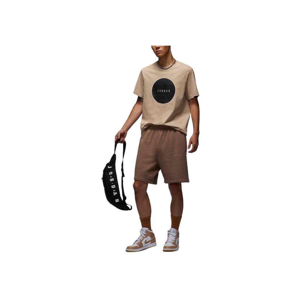 Nike Air Wordmark Comfortable Versatile Lace-Up Elastic Waist Five-Point Casual Shorts Men shorts Dark-Brown FZ8940-223