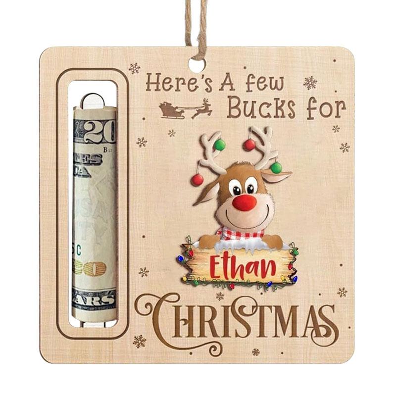 1Pc Wooden Gift Christmas Ornament Surprise Dress Up Christmas Wallet Pendant Christmas Print