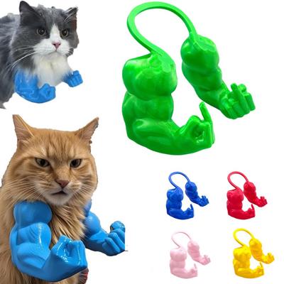 Creative Funny Finger Cat Muscle Arms Lightweight Realistic Cat's Neck Arm 3D Printing Cat Cosplay Muscle Arms Halloween Party
