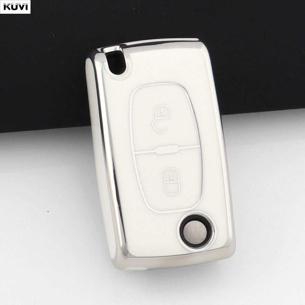 Fashion TPU Car Key Case Cover Keychain Fob Shell For Citroen C2 C3 C4 C5 C6 Xsara Berlingo For Peugeot 207 307 308 407 607 807