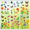 Window Cling Decal Butterfly Flower Pattern Friendly PVC No Residues Easy Application