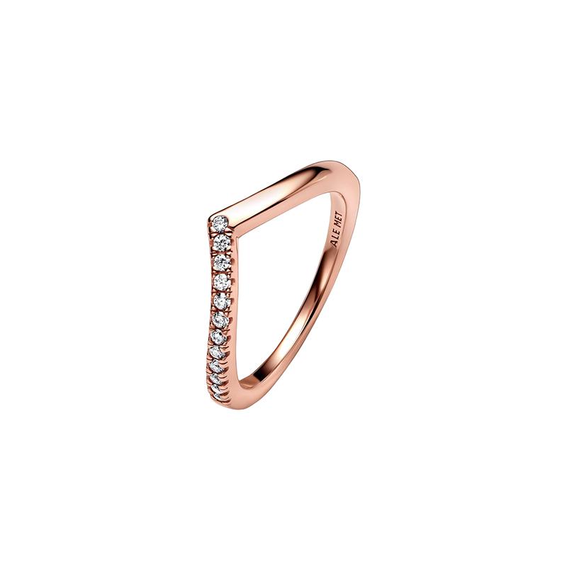 Pandora TIMELESS Fashion One-sided Love Ring Women s Rose Gold Rose gold ring 12