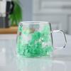 Double Insulated Dried Flower Glass Cup Coffee Tea Cup Clear Glass Cup Double Wall Mug  Household