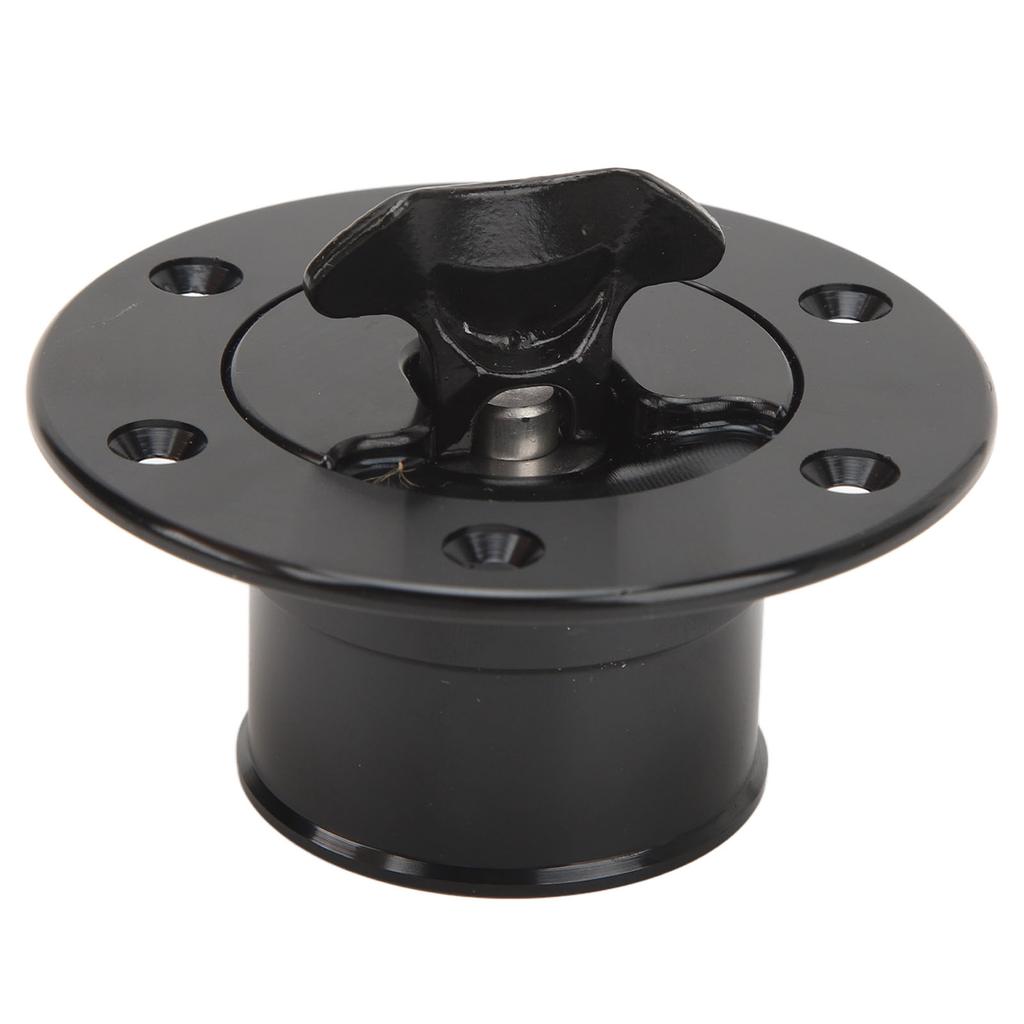 Fuel Cell Surge Tank Cap Billet Aluminum 39mm ID Flush Mounting 6 Bolts Open Type Black Universal for Car