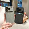 Wallet Card Holder Suede Leather Phone Case For iPhone 17 16 15 14 13 Plus Pro Max Business Insert Card Matte Lens Glass Cover