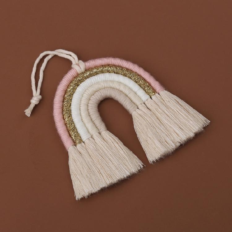 Colorful Woven Macrame Rainbow Wall Decor Party Decoration for Kids Baby Nursery