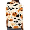 Women's Fashion Casual Three-quarter Sleeve Halloween Printed Round Neck Top