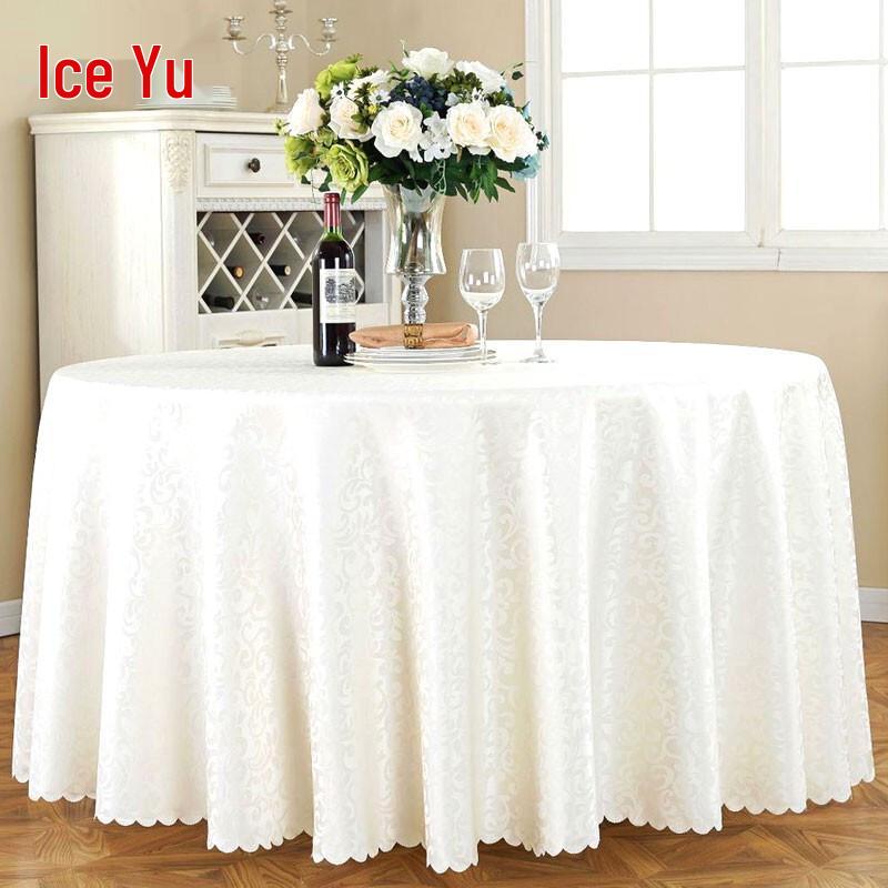 Bingyu BJyl-184 European Style Double Hook Flower Round Tablecloth 2.4m Diameter грязно-белый