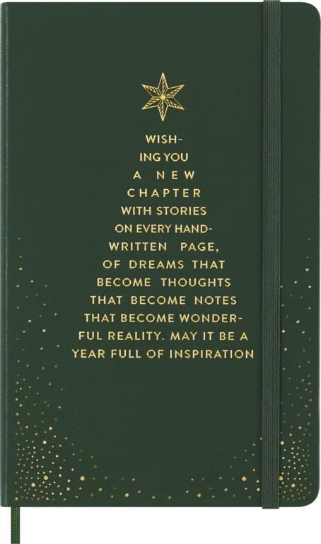 Moleskine Holiday Notebook, Hardcover, Large, Lined, HOLIQP060K15TREE