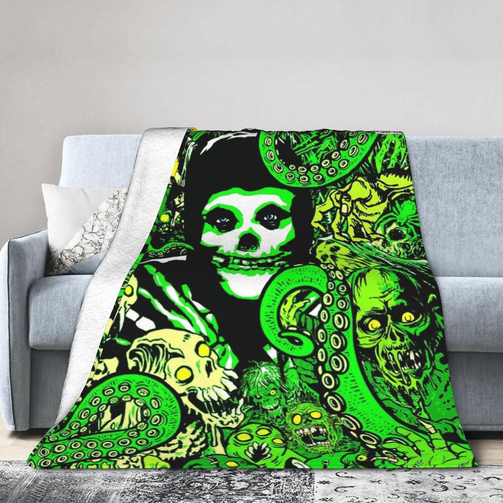 Misfits Green Hell Blankets Fleece Decoration Multi-function Super Warm Throw Blanket for Sofa Bedroom Bedspreads