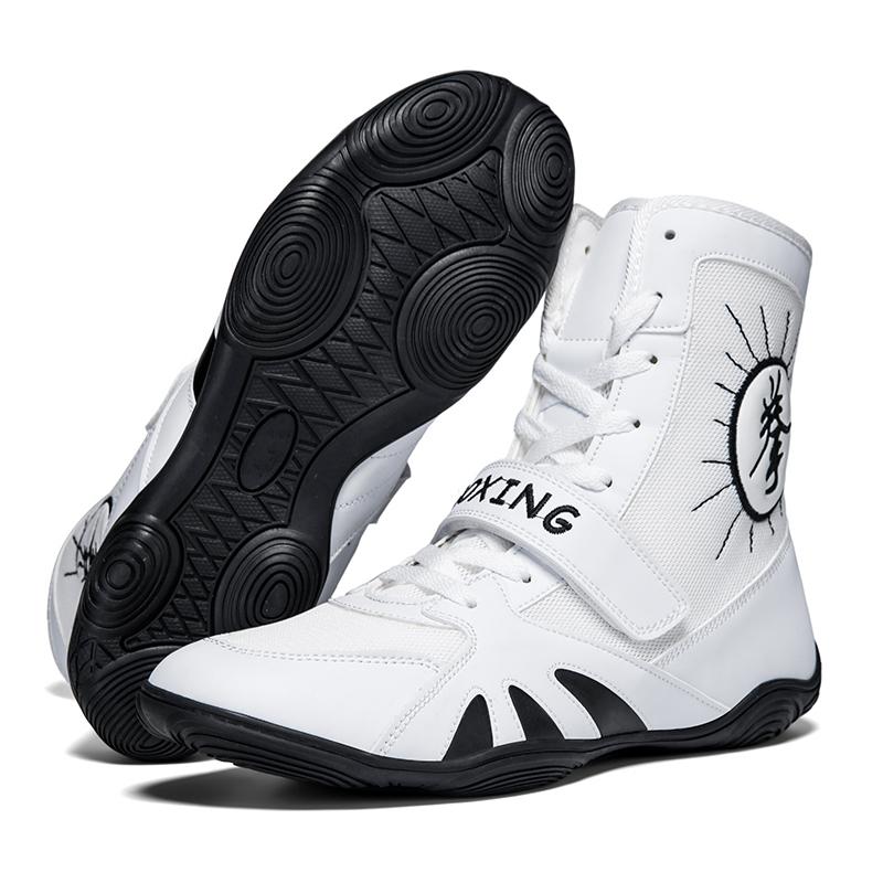 

Men s Professional Lightweight Boxing Wrestling Shoes Black White Perfect for Sports Training in Gym and Outdoor Settings 44 білий
