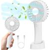 Mini Portable Fan USB Rechargeable Silent 3 Speed 2500mAh Handheld Fan Cooling - White