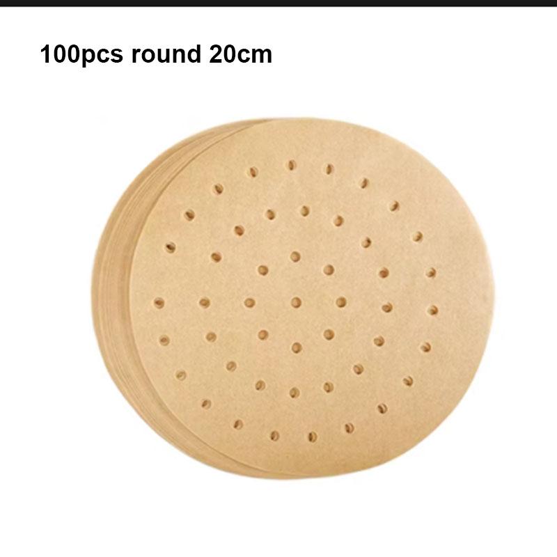

8,5-дюймовая 100-шт. перфорированная бумага для фритюрницы, впитывающая масло, для домашнего хозяйства, устойчивая к высоким температурам силиконовая жестяная бумага