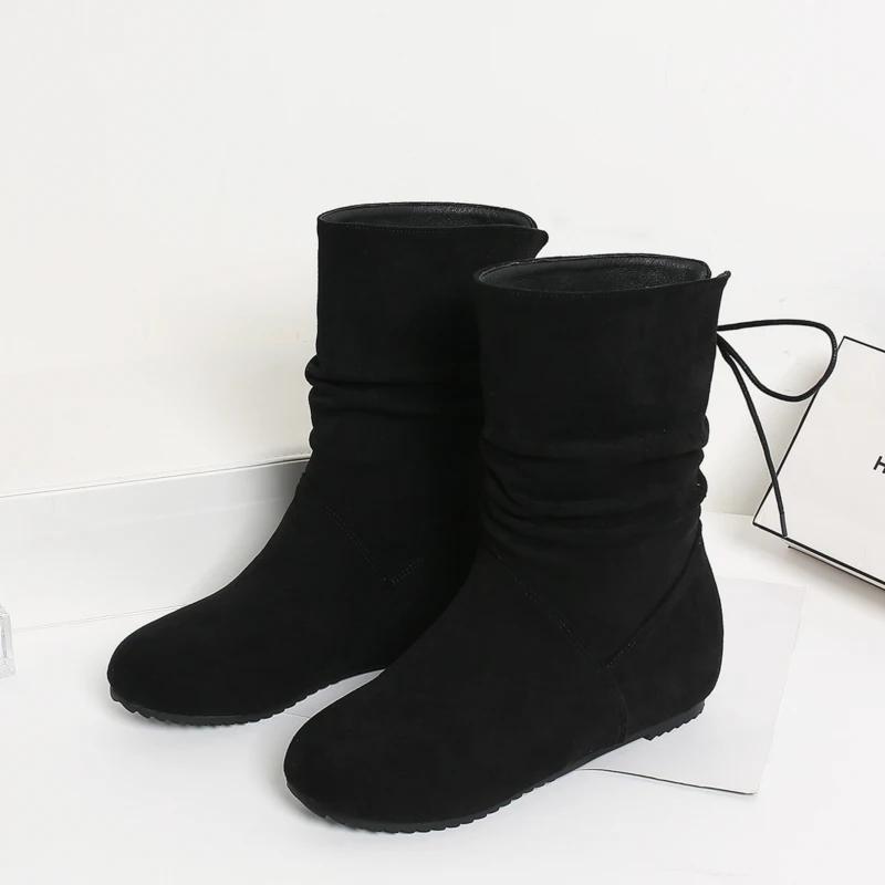 Fashion Vintage Warm Plush Women Ankle Boots Fashion Lace Up Short Booties Winter Comfort Internal Elevation Cotton Shoes