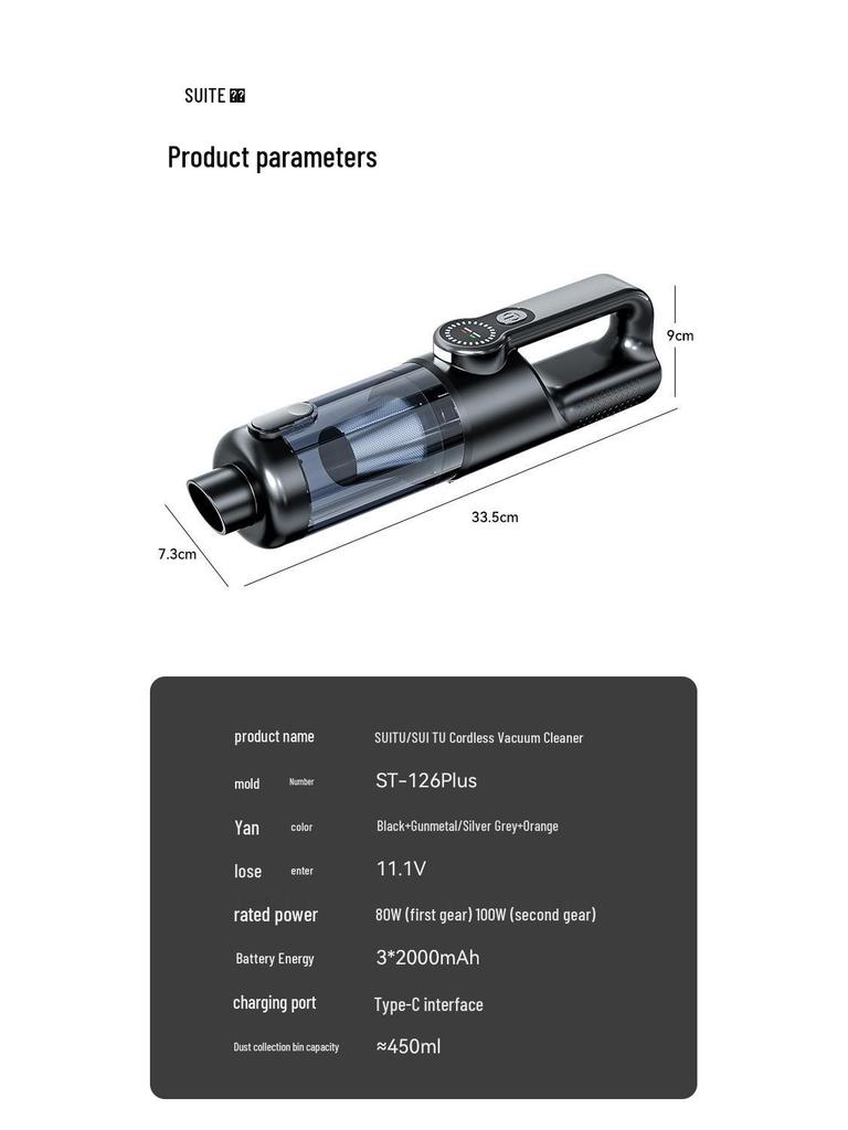Powerful Cordless Handheld Vacuum Cleaner - 17000Pa High Suction Portable for Home Use