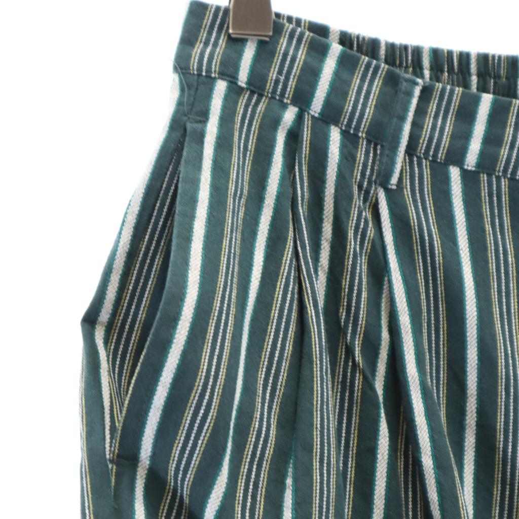 Fafatt Striped Pattern Easy Pants Green System Women Used