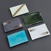 Japanese Creative Rectangular Flat blue Sushi plate Ceramic Cake Dessert Sashimi Plate BBQ Skewer Display tray Dinner Dish Sets