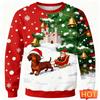 2026 New Dachshund Graphic Ugly Christmas Sweater Fashion Cute Dog 3D Printed Xmas Sweatshirts Loose Breathable Unisex Pullovers