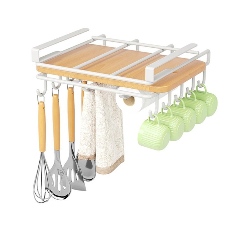Functional Rack for Cabinet Covers and Utensils Storage Hoder with Hanger
