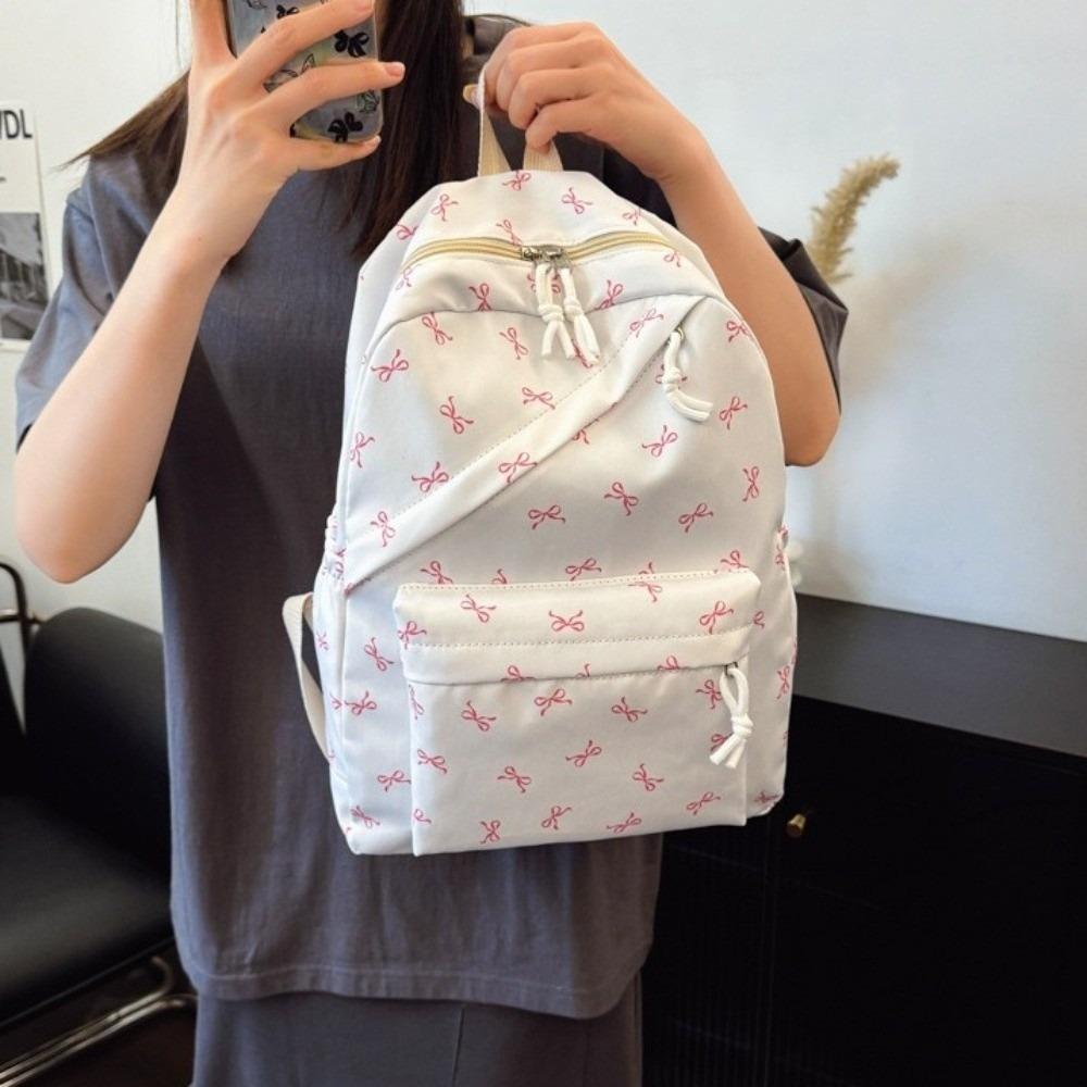 Lightweight Bow Backpack Adjustable Straps Teenagers Shoulder Bag Junior High School