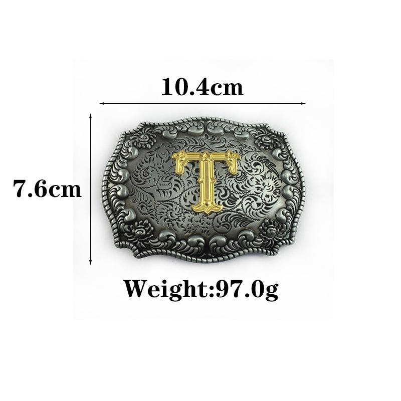Letter Buckle Belt Men's Whole Cowhide Casual Retro T Buckle Belt Cowhide Black Decorative Fashion Wide Pants Belt Men