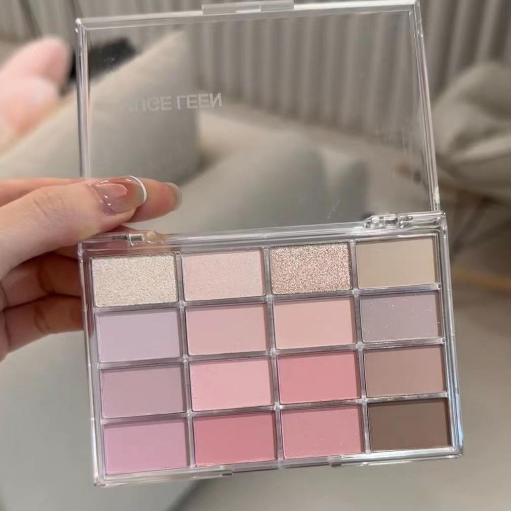 

Палетка теней для век шестнадцати цветов с матовыми, перламутровыми и мелкими блестками, низконасыщенные землистые тона для ежедневного использования