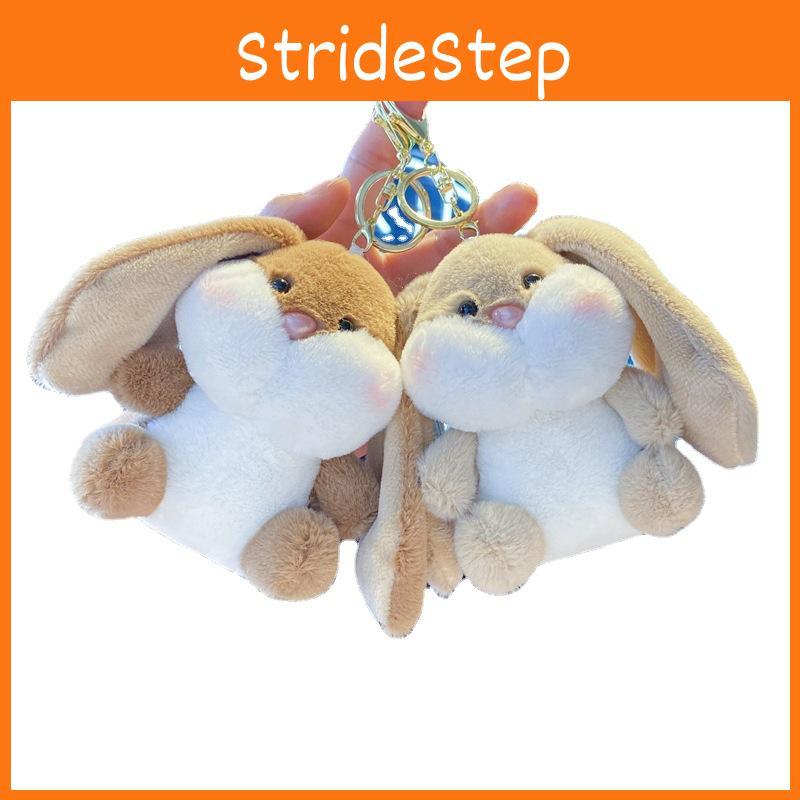 Cute Rabbit Plush Toy With Silver Keyring For Bag Accessory And Collection