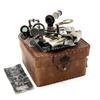 Antiker maritimer nautischer Sextant Vintage Marine Astrolab Schiffsgeräte mit echter Lederbox Messing Schiffssextant mit Glasdeckelbox