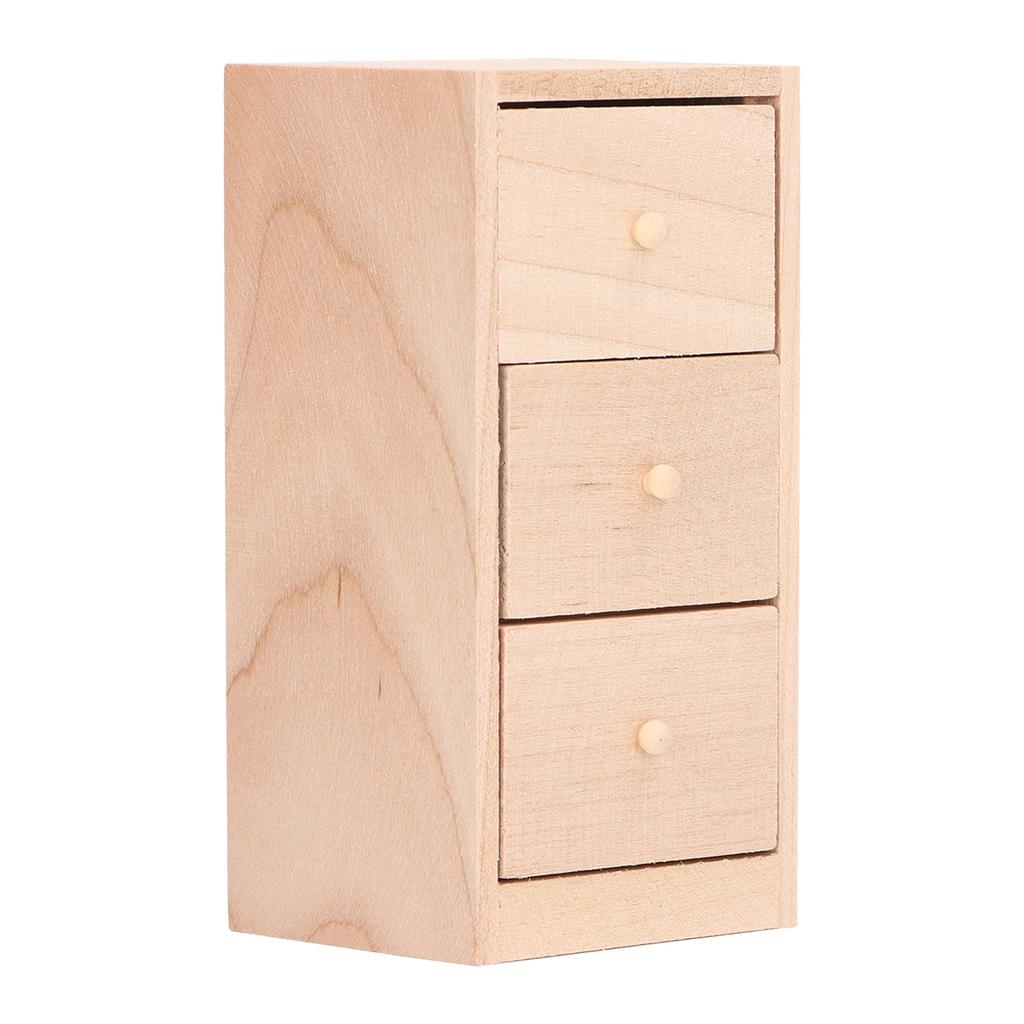 Model Mini Dulap cu Sertar cu 3 Nivele Mobilier de Depozitare pentru Casa de Păpuși pentru 1:Casă de păpuși la scară 12