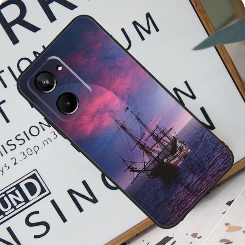 Yacht Sailing Boat Sunset For Realme 12 Pro Plus 9 10 11 GT5 C51 C31 C67 C55 C53 C35 C33 C30 C21Y C25s GT Neo 6 Case