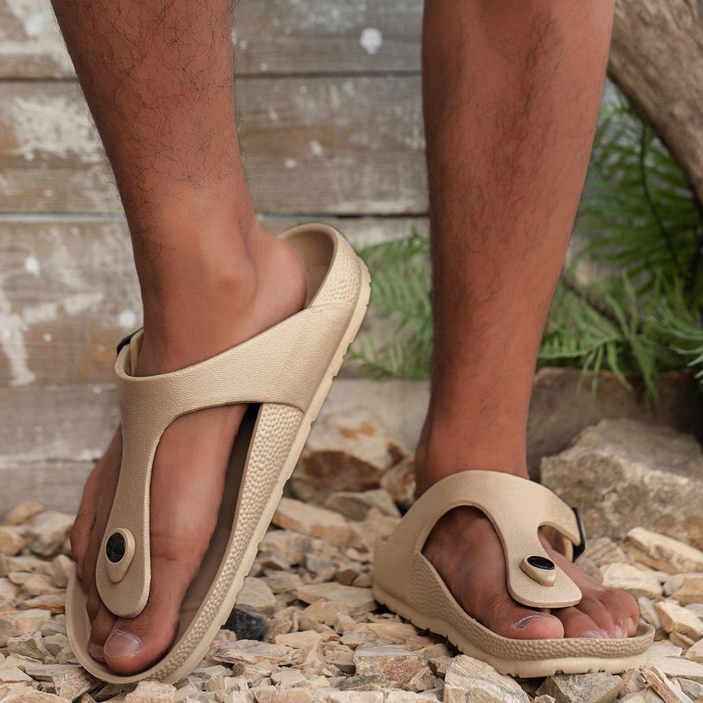 Pánské ležérní jednoduché přezkové ploché podpatky s klipovými žabkami ve velkých velikostech