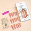 French Flower Rhinestone Nail Art Tips - Long Wearable False Nails