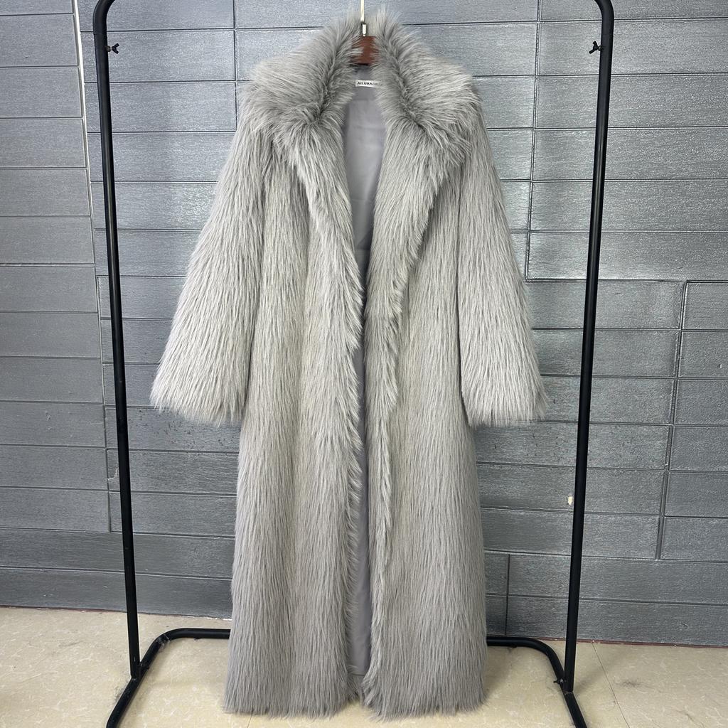 Can hair imitation toka fluffy fur jacket women's imitation fur extended suit collar winter women's coat