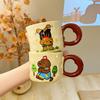 Mug with Lid Spoon 2025 New Female Cute Cup Souvenir Ceramic Water Cup Coffee Cup Advertising Cup