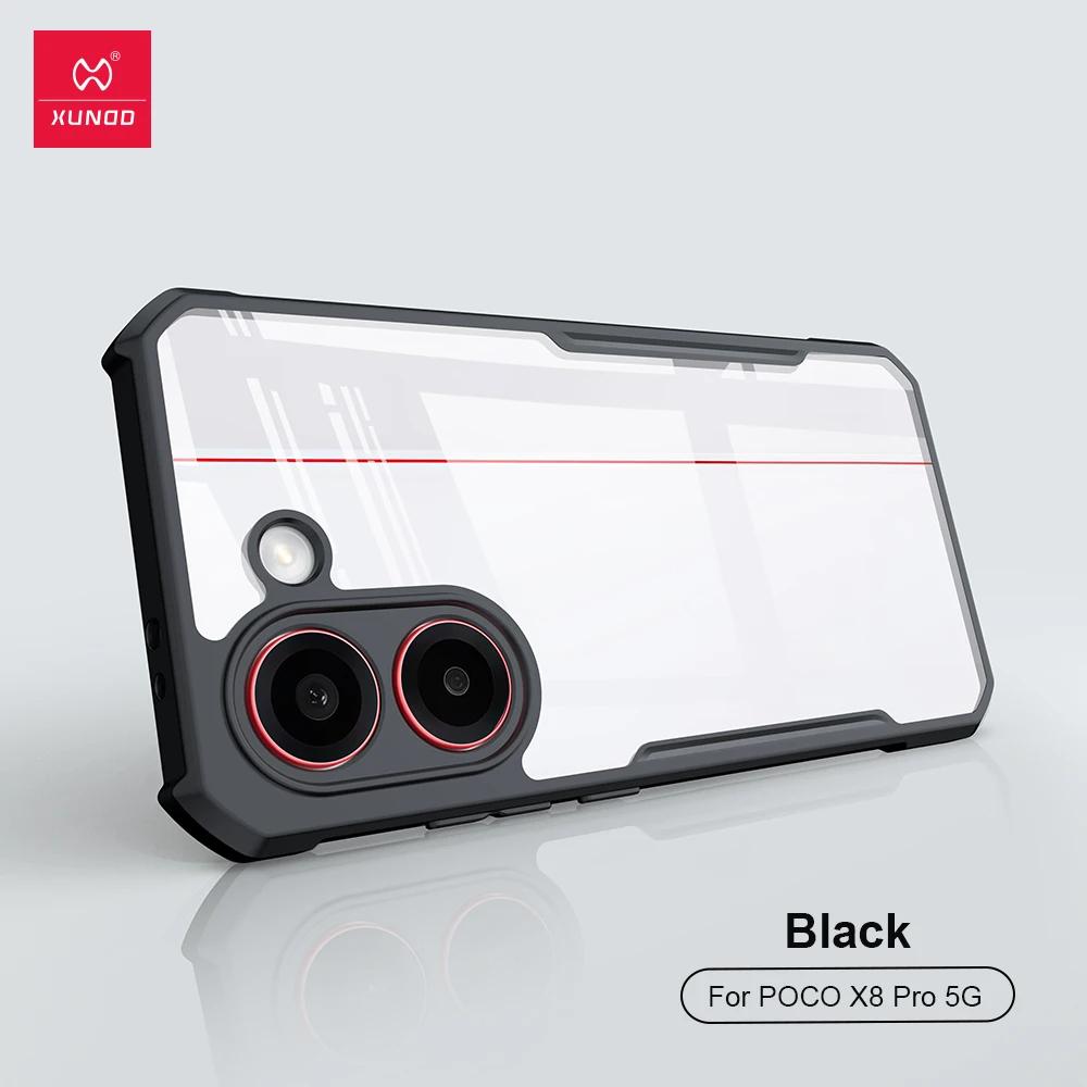 

Чехол для Xiaomi Poco X8 Pro XUNDD Прозрачная задняя крышка Подушка безопасности Ударопрочный бампер Защитные чехлы For Poco X8 Pro чёрный