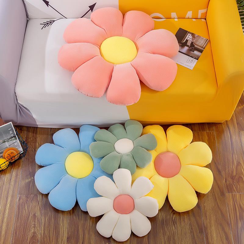 Small Daisy Flower Shaped Cushion Office Computer Chair Cushion Sunflower Tatami Seat Cushion Petal Pillow